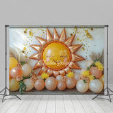 Aperturee - Aperturee Sunshine Floral Balloon Sweet Cake Smash Backdrop